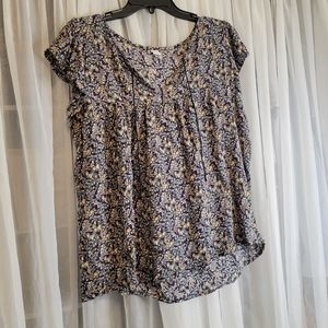Old Navy Floral Flutter Sleeve Top - XL